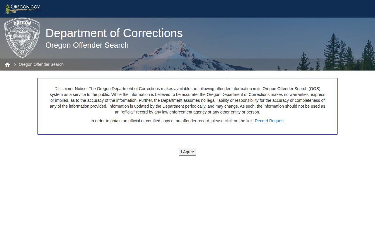 Oregon offender search used for Josephine County state release records